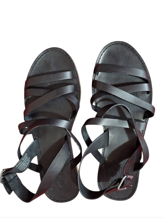 Madewell Shoes - Madewell Women's Black Strappy Leather Sandals - Classic Ankle Wrap 9.5